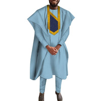 Men's Dashiki Robe Set – 3-Piece Embroidered