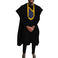 Men's Dashiki Robe Set – 3-Piece Embroidered
