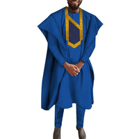 Men's Dashiki Robe Set – 3-Piece Embroidered