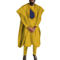 Men's Dashiki Robe Set – 3-Piece Embroidered