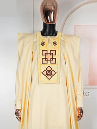 Men's Yellow Embroidered 3-Piece Set