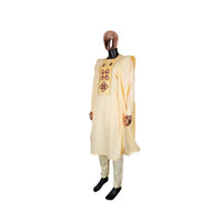 Men's Yellow Embroidered 3-Piece Set