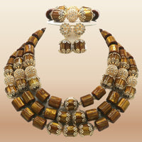 Nigerian Luxury Coral Wedding Beads - Statement in Brown 2