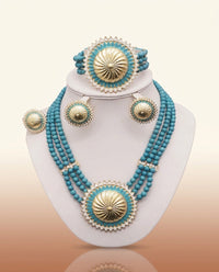 Colorful African Bead Jewelry - Bold Statement Set in Teal