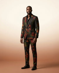 Black Jacquard 2-Piece Suit - Men's Slim Double - view 4