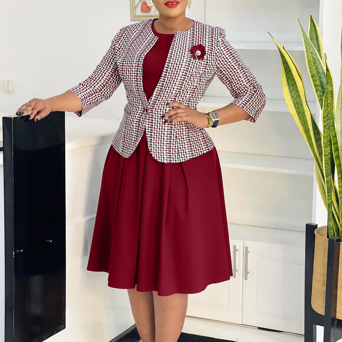 Winter Fashion Long Sleeve Coat Vest Skirt