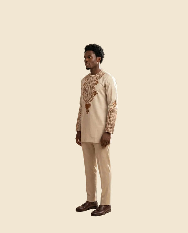 Gold Printed Casual Set - Men's 2-Piece Style - view 3