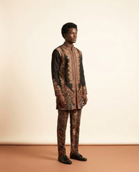 African Paisley Print Men's Kaftan Set - 2-Piece Top & Trousers - view 4