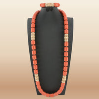 Dubai African Bead Jewelry Set - Gold Wedding in Coral 8