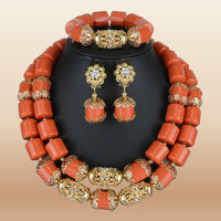 Nigerian Luxury Coral Wedding Beads - Statement in Coral 5