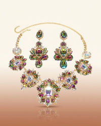 Rhinestone Necklace Set - Evening Statement - view 3