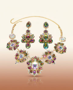 Rhinestone Necklace Set - Evening Statement - view 3