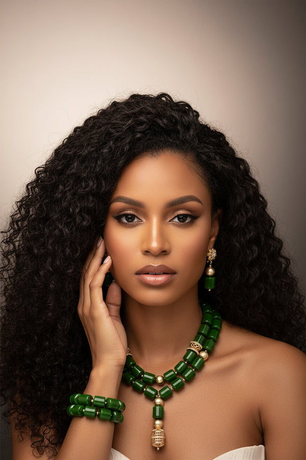 Nigerian Wedding Bead Collection - Classic in Green