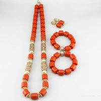 Nigerian Wedding Bead Set - Premium Multi-Layer in Coral 10