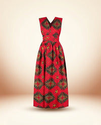 African Print Summer Dress - Vibrant Outfit Style in Red