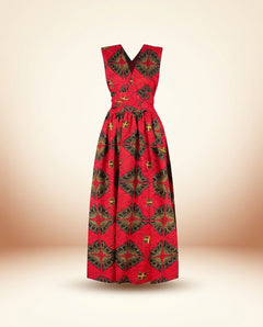 African Print Summer Dress - Vibrant Outfit Style in Red