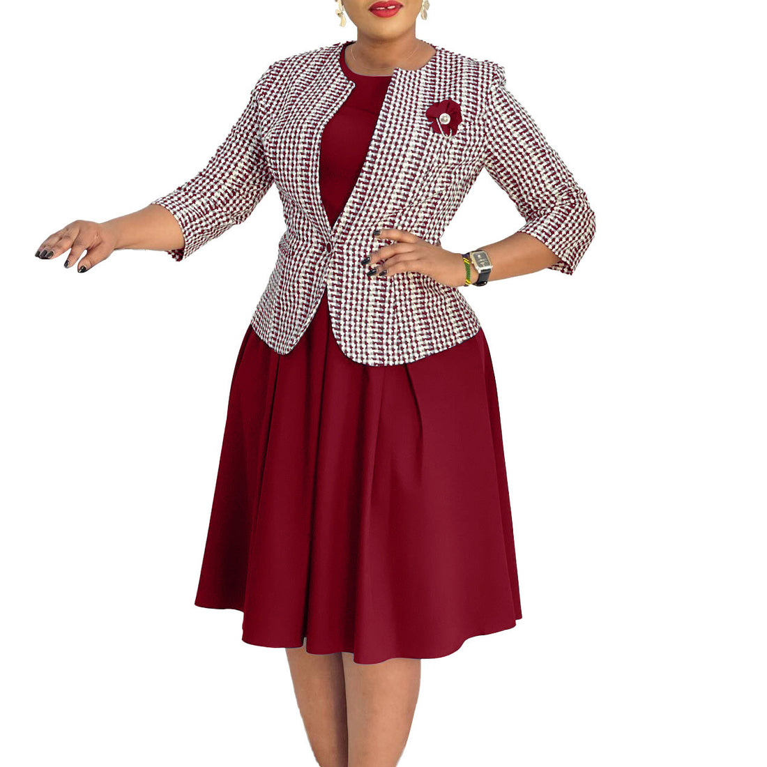 Winter Fashion Long Sleeve Coat Vest Skirt