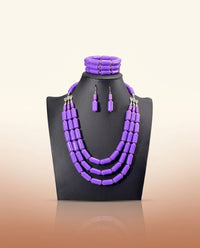 Nigerian Wedding Beads - Colorful Bridal Set in Purple