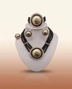 Colorful African Bead Jewelry - Bold Statement Set in Black