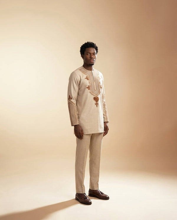 Gold Printed Casual Set - Men's 2-Piece Style - view 2