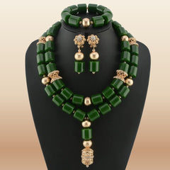 Nigerian Wedding Bead Set - Premium Multi-Layer in Green