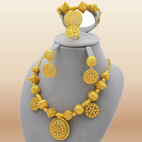 African Gold Bead Jewelry - Party Statement Set in Gold 8