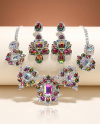 Rhinestone Necklace Set - Evening Statement - view 2