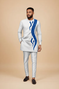 Men's royal kaftan agbada set - Style 1